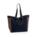 Borsa shopper-weekender in tela riciclata, capacità 18 L, 400 g/m² color blu mare