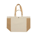 Borsa shopper-weekender in tela riciclata, capacità 18 L, 400 g/m² color bianco sporco seconda vista