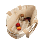 Borsa shopper-weekender in tela riciclata, capacità 18 L, 400 g/m² color bianco sporco terza vista