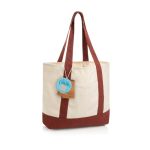 Borsa tote in cotone riciclato con design messaggio 20 L 350 g/m² color bordò