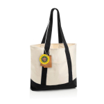 Borsa tote in cotone riciclato con design messaggio 20 L 350 g/m² color nero