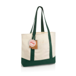 Borsa tote in cotone riciclato con design messaggio 20 L 350 g/m² color verde