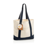 Borsa tote in cotone riciclato con design messaggio 20 L 350 g/m² color blu mare