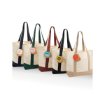 Borsa tote in cotone riciclato con design messaggio 20 L 350 g/m² color bianco sporco vista generale