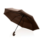 Ombrello pieghevole automatico 21'' manico in pelle sintetica opaca Ø108 color marrone