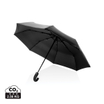 Ombrello pieghevole automatico 21'' manico in pelle sintetica opaca Ø108 color nero