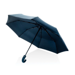 Ombrello pieghevole automatico 21'' manico in pelle sintetica opaca Ø108 color blu mare