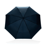 Ombrello pieghevole automatico 21'' manico in pelle sintetica opaca Ø108 color blu mare seconda vista