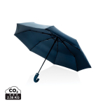Ombrello pieghevole automatico 21'' manico in pelle sintetica opaca Ø108 color blu mare