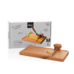 Tagliaformaggio con tagliere in legno e coltello estraibile Boska color marrone vista con scatola