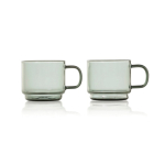 Tazzine da espresso in vetro borosilicato soffiato 70 ml AdHoc Impact color trasparente