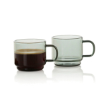 Tazzine da espresso in vetro borosilicato soffiato 70 ml AdHoc Impact color trasparente seconda vista