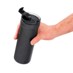Tazza termica antigoccia a doppia parete 500ml AdHoc Pulse color grigio quarta vista