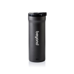 Tazza termica antigoccia a doppia parete 500ml AdHoc Pulse color grigio vista con logo