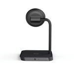 Caricatore wireless doppio con supporto magnetico da scrivania Qi Zens color nero terza vista