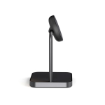 Caricatore wireless doppio con supporto magnetico da scrivania Qi Zens color nero quarta vista