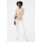 Felpa unisex girocollo in tessuto felpato modern fit 340 g/m² Iqoniq Torla color camel vista con modello