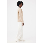 Felpa unisex girocollo in tessuto felpato modern fit 340 g/m² Iqoniq Torla color camel terza vista con modello