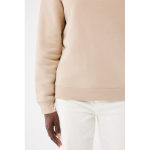 Felpa unisex girocollo in tessuto felpato modern fit 340 g/m² Iqoniq Torla color camel quinta vista con modello