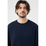 Felpa unisex girocollo in tessuto felpato modern fit 340 g/m² Iqoniq Torla color blu mare quarta vista con modello