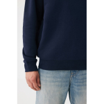 Felpa unisex girocollo in tessuto felpato modern fit 340 g/m² Iqoniq Torla color blu mare quinta vista con modello