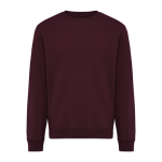 Felpa unisex girocollo in tessuto felpato modern fit 340 g/m² Iqoniq Torla color granata
