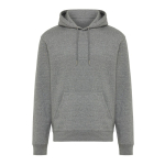 Felpa unisex con cappuccio e interno in pile spazzolato 340 g/m2 Iqoniq Joshua color grigio jeansato