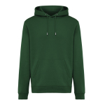 Felpa unisex con cappuccio e interno in pile spazzolato 340 g/m2 Iqoniq Joshua color verde scuro