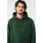 Felpa unisex con cappuccio e interno in pile spazzolato 340 g/m2 Iqoniq Joshua color verde scuro