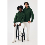 Felpa unisex con cappuccio e interno in pile spazzolato 340 g/m2 Iqoniq Joshua color verde scuro