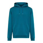 Felpa unisex con cappuccio e interno in pile spazzolato 340 g/m2 Iqoniq Joshua color blu grigiastro