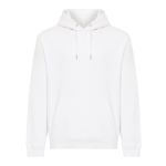 Felpa unisex con cappuccio e interno in pile spazzolato 340 g/m2 Iqoniq Joshua color bianco sporco