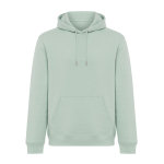 Felpa unisex con cappuccio e interno in pile spazzolato 340 g/m2 Iqoniq Joshua color verde oliva