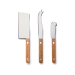Set da formaggio con tagliere e 3 coltelli in acciaio inox color marrone seconda vista