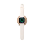 Caricatore wireless ecologico pieghevole 2 in 1 con USB-C e 15W color avorio seconda vista