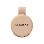 Caricatore wireless ecologico pieghevole 2 in 1 con USB-C e 15W color avorio vista con logo