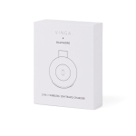 Caricatore wireless ecologico pieghevole 2 in 1 con USB-C e 15W color avorio vista con scatola