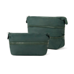Necessaire espandibile in plastica riciclata con zip resistente 7L color verde terza vista