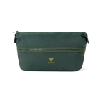 Necessaire espandibile in plastica riciclata con zip resistente 7L color verde vista con logo