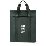 Zaino minimalista con scomparto per laptop, capacità 16 L e 16” color verde vista area di stampa