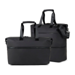 Borsa da viaggio espandibile da weekend in poliestere riciclato 54 L color nero terza vista