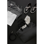 Borsa da viaggio espandibile da weekend in poliestere riciclato 54 L color nero vista ambiente