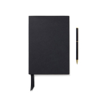 Set quaderno e penna con scatola regalo A5 a righe color nero