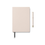 Set quaderno e penna con scatola regalo A5 a righe color bianco