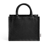 Mini borsa in cotone riciclato con interno laminato 220g/m² color nero prima vista