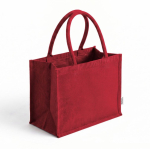 Borsa grande in cotone riciclato con interno laminato 220 g/m² color rosso prima vista