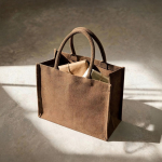 Borsa grande in cotone riciclato con interno laminato 220 g/m² quinta vista