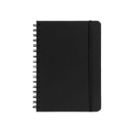 Set con penna in alluminio a inchiostro blu e taccuino A5 in PU a righe color nero vista dettaglio 6