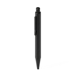 Set con penna in alluminio a inchiostro blu e taccuino A5 in PU a righe color nero sesta vista