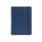 Set con penna in alluminio a inchiostro blu e taccuino A5 in PU a righe color blu mare vista dettaglio 4